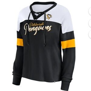 Fanatics NWT Pittsburgh Penguins Lace-Up Jersey T-Shirt